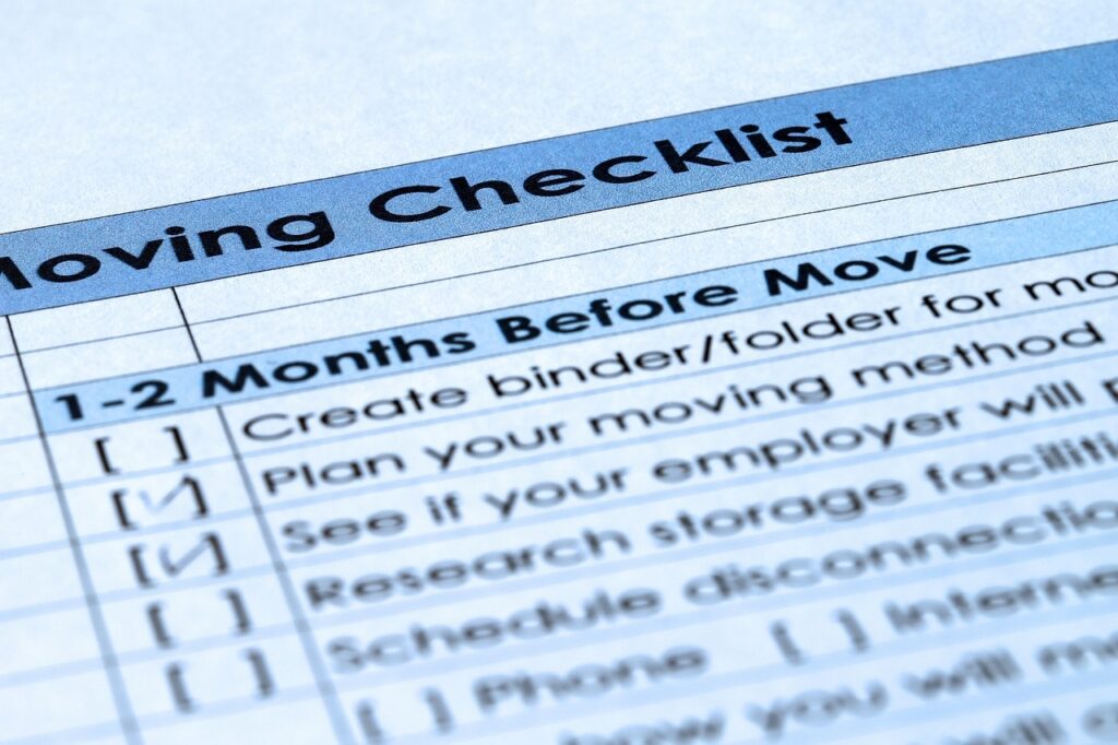 moving inventory checklist